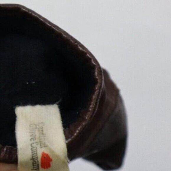 CARDINAL GLOVE COMPANY - VINTAGE WOMEN'S BROWN COWGRAIN LEATHER GLOVES - SIZE M - Picture 9 of 10